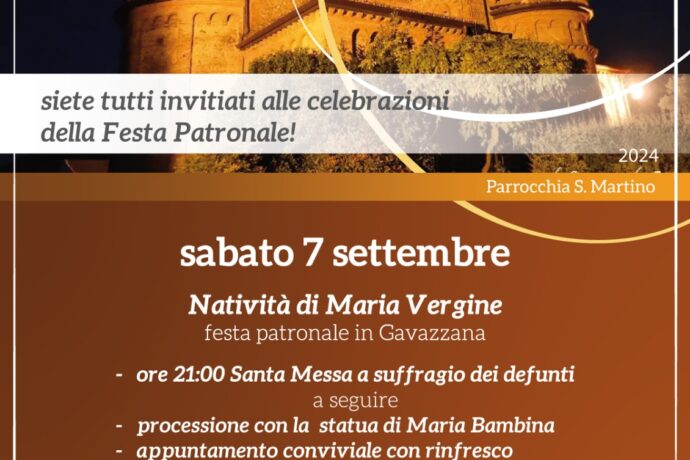 Festa Patronale Natività della Beata Vergine Maria Gavazzana – 7 Settembre 2024